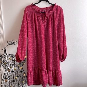 OLD NAVY Maroon Floral Dress Size XXL